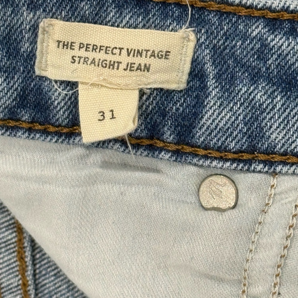 Madewell Womens Distressed Straight-Leg Blue Jeans Size 31 - Picture 7 of 12